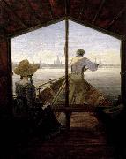 Carl Gustav Carus A Gondola on the Elbe near Dresden painting